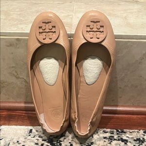 Tory Burch Beige Leather Flats